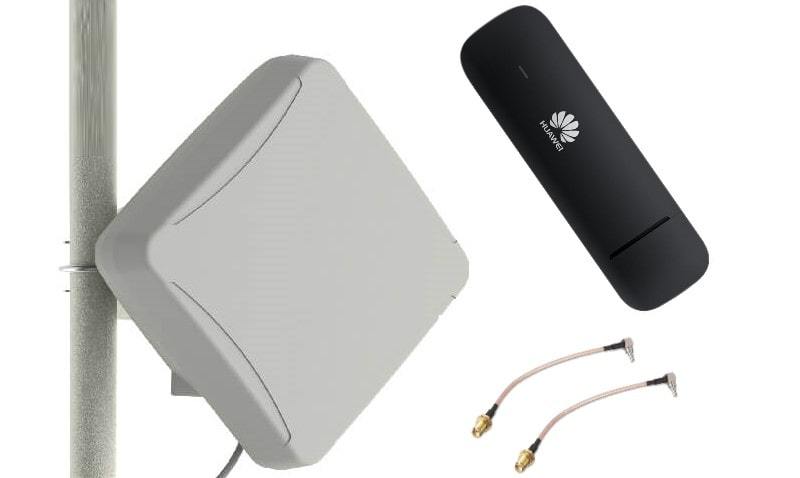 Комплект усиления 3G/4G: антенна PETRA BB MIMO Unibox со встроенным модемом Huawei e3372h