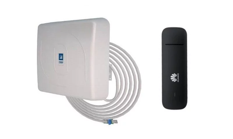 Комплект усиления 3G/4G: антенна РЭМО BAS-2343 Flat XM MiMo и модем Huawei e3372