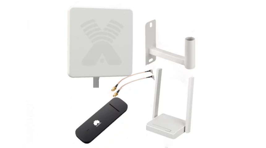 Усилитель 3G/4G - комплект для приема интернета с мощной антенной 20 дБ и роутером